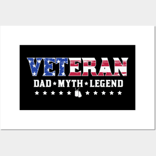 Veteran - Dad Myth Legend Posters and Art